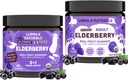 Llama Naturals Real Fruit Sambucus Elderberry Gummies for Kids & Adults TENIDO No Añadido Sugar Cane, Vegan, Organic Immune Support TEN Zinc & Natural Vitamin C ANTERIVISIÓN Plant-Based, Chewable Gummies for the Whole Fa