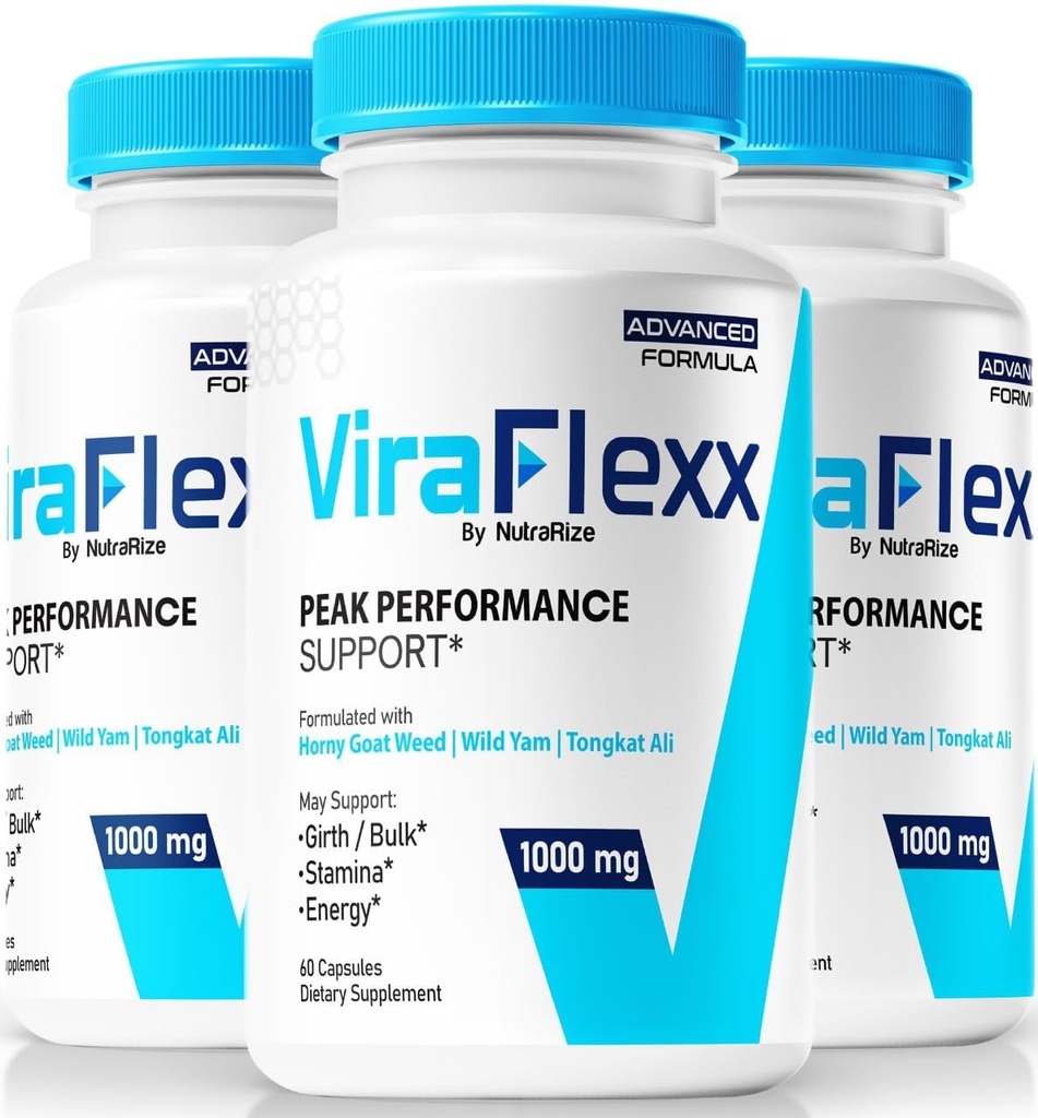 (3 Pack ViraFlexx para Hombres, Pro Capsules, Male Performance Support 500mg, All Natural Dietary Supplement to Support Global Health, Vira Flexx Reviews (180 cápsulas)