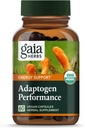 Gaia Herbs Adaptogen Performance Mushrooms & Herbs - Energy Support Supplement to Help Sustain Endurance and Stamina* - Contiene Cordyceps y Ashwagandha - 60 cápsulas orgánicas veganos (30 días de suministro)