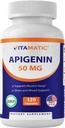 Apigenina Vitamática 50mg – 120 cápsulas vegetarianas Flavonoide de base vegetal para la salud celular, relajación y envejecimiento saludable