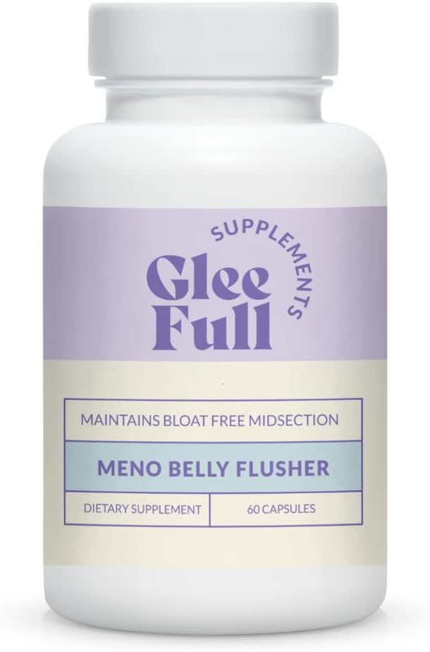 GleeFull Meno Belly Flusher - Suplementos de la menopausia para las mujeres - Balance hormonal para la pérdida de peso - Apoya la digestión para mantener el metabolismo saludable