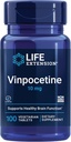 Extensión de vida Vinpocetina, derivada de Periwinkle Plant, Concentration and Memory, Gluten-Free, Non-GMO, Vegetarian, 100 Tablets