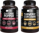 PURE ORIGINAL INGREDIENTES Cayenne Pepper ' Turmeric Curcumin (365 capsules), No Magnesium Or Rice Fillers, Puro, Lab Verified