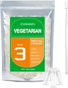 wananfu Tamaño 3 Empty Capsules Vegetariano (100 Conde) Agrupo con 2 cucharas de laboratorio, Cubres de verduras limpias Tamaño 3 para hacer sus propios suplementos
