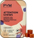 PYM Atención de cerdas Apoyo para la Procrastinación, Focus & Productividad, 20 Conde TEN 518mg L-Carnitine, 54mg Tyrosine, 11mg L-Taurine, Caffeine-Free TEN All-Natural Mood Boost Supplement Made in USA