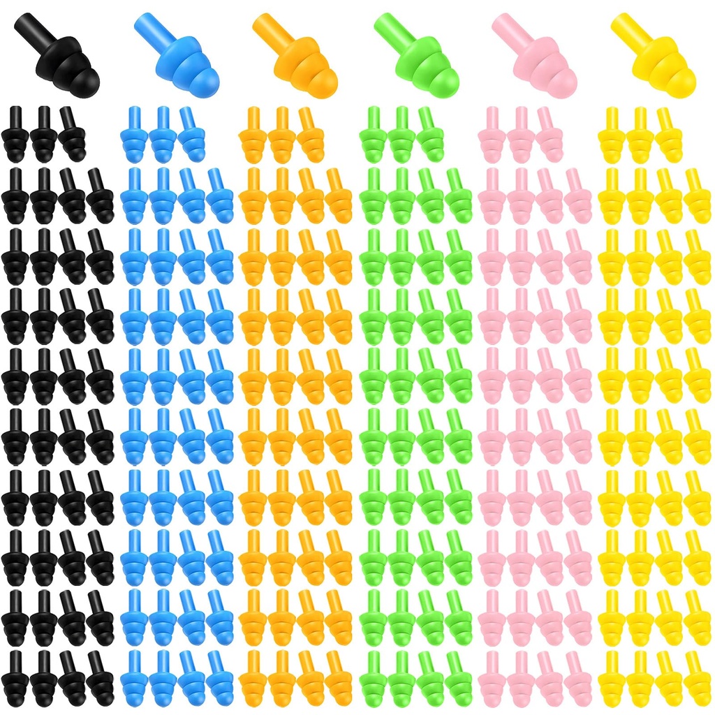 240 Pairs Soft Reusable Silicone Ear Plugs for Sleep and Swimming | Flexible Comfort for Work, Travel, Concerts and Noisy Environments