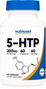 Nutricost 5-HTP 200mg, 60 Vegetarian Capsules (5-Hydroxytryptophan) - Non-GMO & Gluten Free