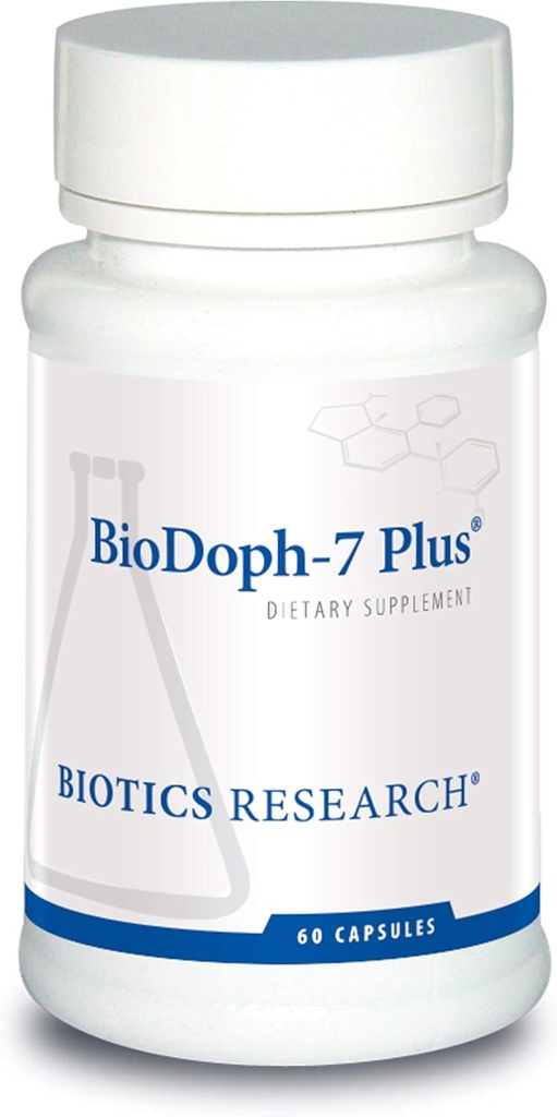 Biotics Research BioDoph7 Plus Prebióticos Probióticos para Mujeres/Men - 400 mg - Probiótico diario promueve la salud digestiva, la salud de Gut, la piel más clara - 60 cápsulas