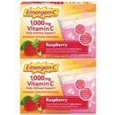 Emergen-C 1000mg Vitamina C Powder, con Antioxidantes, vitaminas B y electrolitos, suplementos de vitamina C para soporte inmunitario, mezcla de bebidas sin cafeína, sabor a frambuesa - 60 Conteo/2 Mes