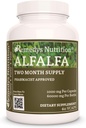Alfalfa - 1.000 mg, 60 cápsulas veganos Suplemento dietético herbal - Suministro de dos meses