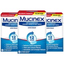Mucinex Maximum Strength Chest Congestion Medicine for Relief, Expectorant, Lasts 12 Hours, Extended-Release Bi-Layer Tablets, 42 Count (Pack of 3)