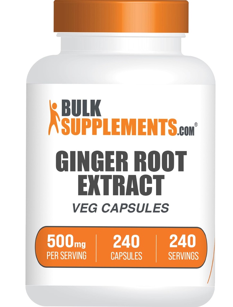 BulkSupplements.com Ginger Root Extract Capsules - 240 Capsules (Pack of 1)