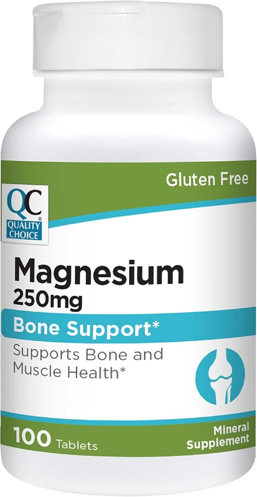 Opciones de calidad Óxido de magnesio 250 mg Tabletas, suplemento dietético dietético gratuito para el corazón muscular, bonificación y soporte de salud nervioso, 100 Botellas de cuenta