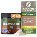 EarthNutri Creatine Monohydrate Powder - Pura Creatina Suplemento para la fuerza muscular, fuerza y rendimiento - No GMO, libre de azúcar, libre de aditivos - para hombres &amp; mujeres, saboreado 250g