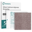 Silver Calcium Alginate Wound Dressing Pads, 4"x4", 5 Individually Wrapped, Highly Absorbent, Soft and Non-Adherent, Painless Removal for Open Wound Care