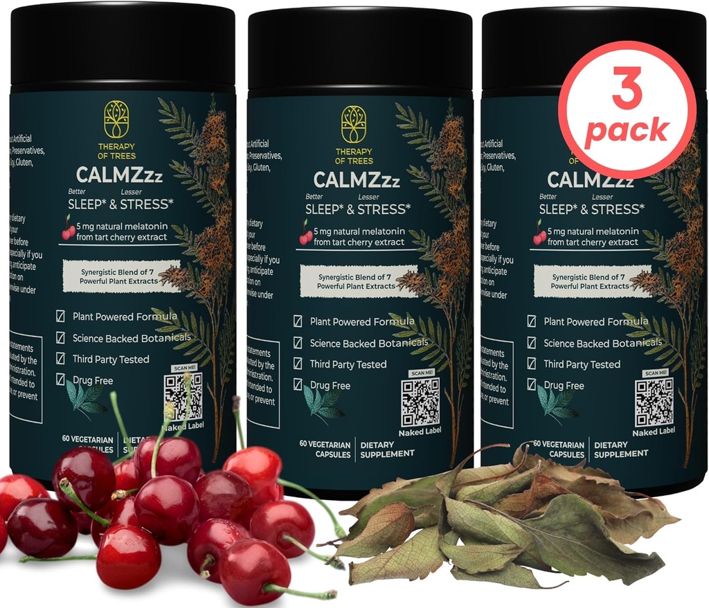 Ayudas de sueño avanzadas con melatonina y 7 plantas súper ← Formando no-ábito, Suplemento de sueño 100% natural Únicamente Plantas Nada Else, Ayudas naturales para el sueño para adultos Ø Melatonin 5mg (Pack of 3)