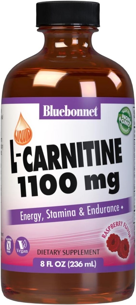 [BRSWIYQZBQPBWHY5] Bluebonnet L-Carnitina L-Carnitina 1100 mg, Raspberry, 8 Fluid Ounce