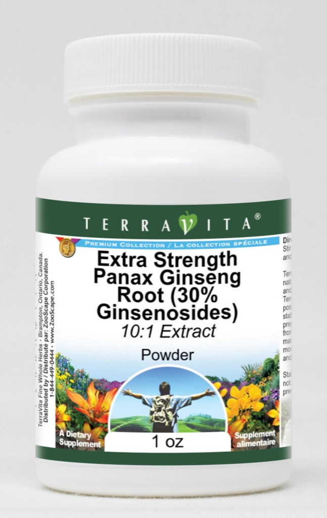 Extra Strength Panax Ginseng Root 10:1 Extract (30% Ginsenosides) Powder (1 oz, ZIN: 514415) - 3 Pack