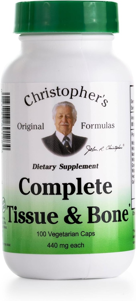 Las Fórmulas Originales de Christopher Full Tissue & Bone Fórmula – 100 Veg Caps ← Herbal Support for Bones & Connective Tejido