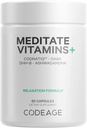 Meditación de Codeage Vitaminas+ Suplemento - CognatiQ, DHH-B, GABA, Ashwagandha, Setas Orgánicas, Blueberries - Píldoras Cerebro BDNF y Neuroproteína - Vegan, No Gluten-Free - 60 cápsulas
