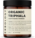 Erbology 100% Organic Triphala Powder 3.2 oz - 45 Servings - Ayurvedic Blend of Amla, Haritaki & Bibhitaki - Gut Health - Straight from Farm in India - Raw, Vegan and Gluten-Free - No GMO