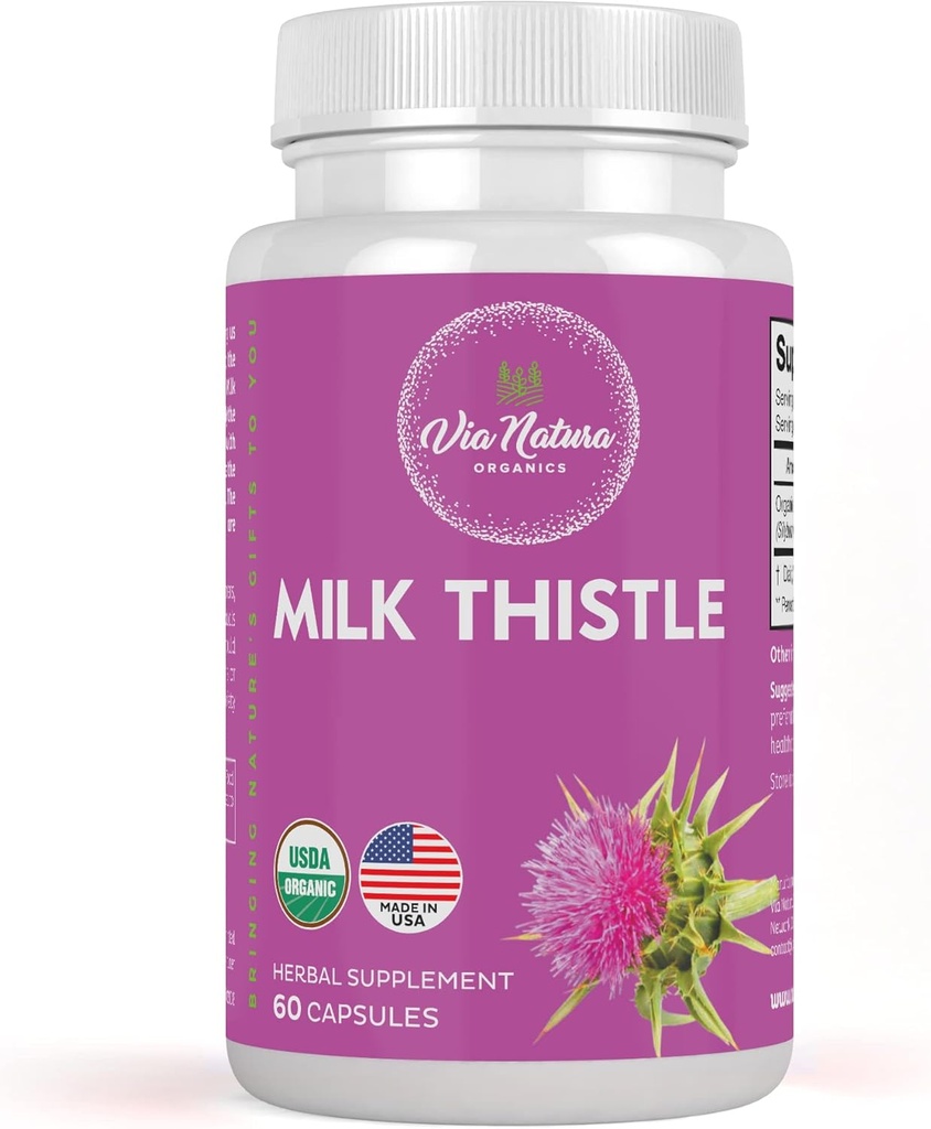 Milk Thistle Capsules 1000mg Silencio Orgánica Suplemento Herbal Silencio 60 Capsules