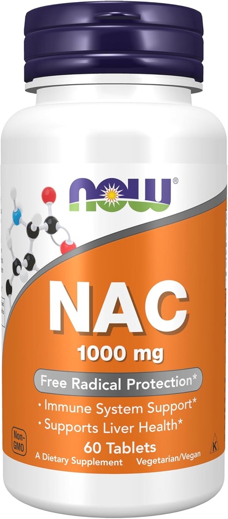 AHORA Suplementos de alimentos, NAC (N-Acetyl-Cysteine) 1.000 mg, Protección Radical Libre*, 60 Tabletas