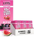Diseños Nutricionales LPS LPS Liquid Collagen & Whey Protein Suplemento - Non-GMO Bebe, Libre de azúcar - Promueve la piel sana y el pelo para hombres & mujeres, sandía, servidumbre individual (25 paquetes)