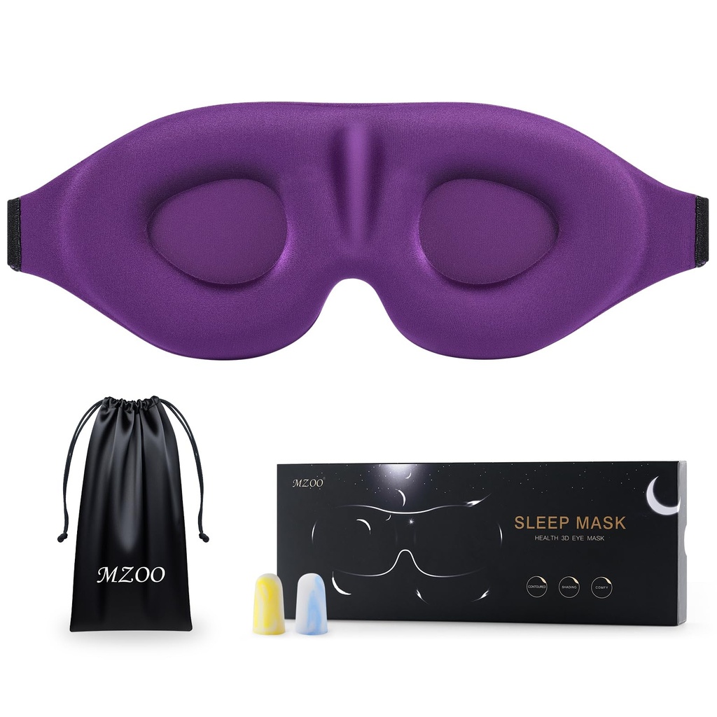 MZOO Luxury Sleep Mask for Women Men Patented Light Blocking Design