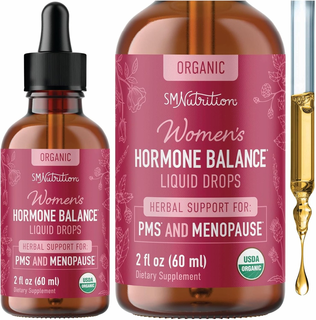Hormon Balance Líquido gotas latitud con Black Cohosh, Stinging Nettle, Red Raspberry Leaf, Chasteberry & More ← Menopause, Hot Flash, " PMS Relief Menstrual Herbal Support Tincture ← Vegan Formula  durable 2oz