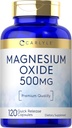 Carlyle Magnesium Oxide 500mg TEN 120 Capsules TEN Premium Quality TENIDA Non-GMO y Gluten Free Supplement