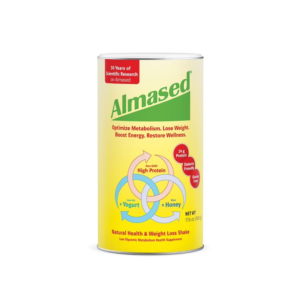 Reemplazamiento de la Mella Almased Shake - Baja Glucemia High Plant Base Protein Powder- Nutritional Weight Health Support Supplement - Original Flavor - 17.6 oz