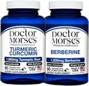 Curcumina Turmérica del Doctor Morse 1950mg " Berberine 1500mg Bundle - Soporte Conjunto, Metabolismo Saludable, y Immune Boost con BioPerine & Ceylon Cinnamon, FDA-Registrado, NSF-Certified 90 Capsules