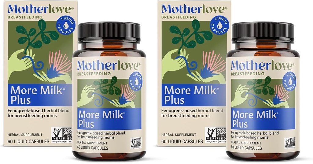 Motherlove Más Milk Plus (60 tapas líquidas 2 Pack) Suplemento de lactancia base de Fenugreek para apoyar el suministro de leche de mama - No-GMO, hierbas orgánicas, Vegan, Kosher