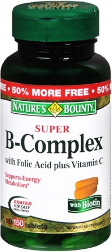 Bounty B-Complex con ácido fólico más vitamina C, Tablas 150 Cada uno (Pack of 1)