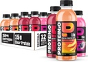 Bebida de hidratación Protein2o - 2-en-1 Liquid Clear Whey Protein Isolate and Electrolyte Drink - 15g Protein, Vitaminas B5, B6 - Recuperación de Post-Workout - 16.9 Fl Oz - 12 Conde Flavor Fusion Variety Pack