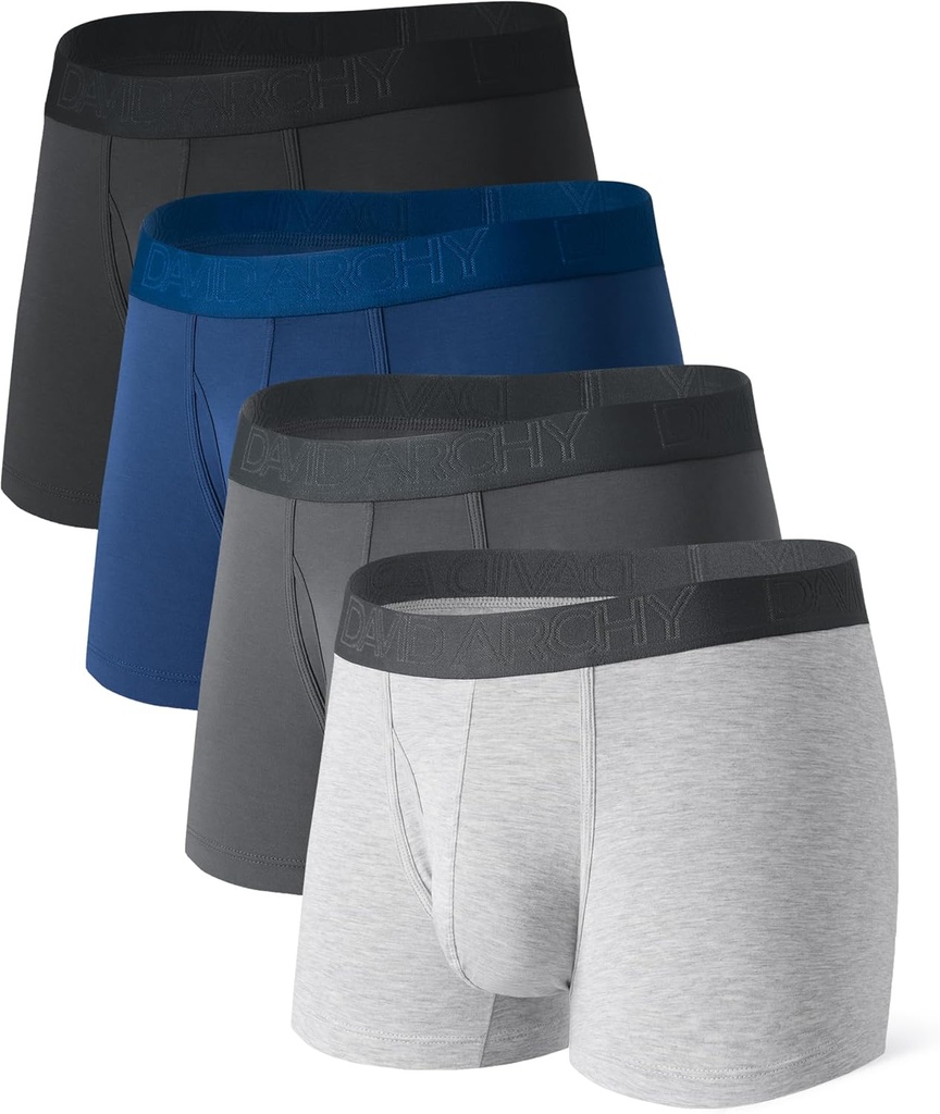 [BRSW2YATDMHBYYA3] DAVID ARCHY Hombres ropa interior Boxer Breathable Soft Moisture-Wicking con ropa interior de mosca para hombres multipack