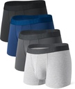 DAVID ARCHY Hombres ropa interior Boxer Breathable Soft Moisture-Wicking con ropa interior de mosca para hombres multipack