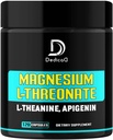 2250MG Magnesium L-Threonate w. L-Theanine ' Apigenin - 120 cápsulas - Suplemento Complejo de Magnesio Triple