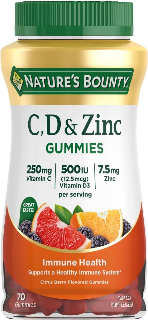 NBTY VIT C ' D w/Zinc 12x70 GMY US