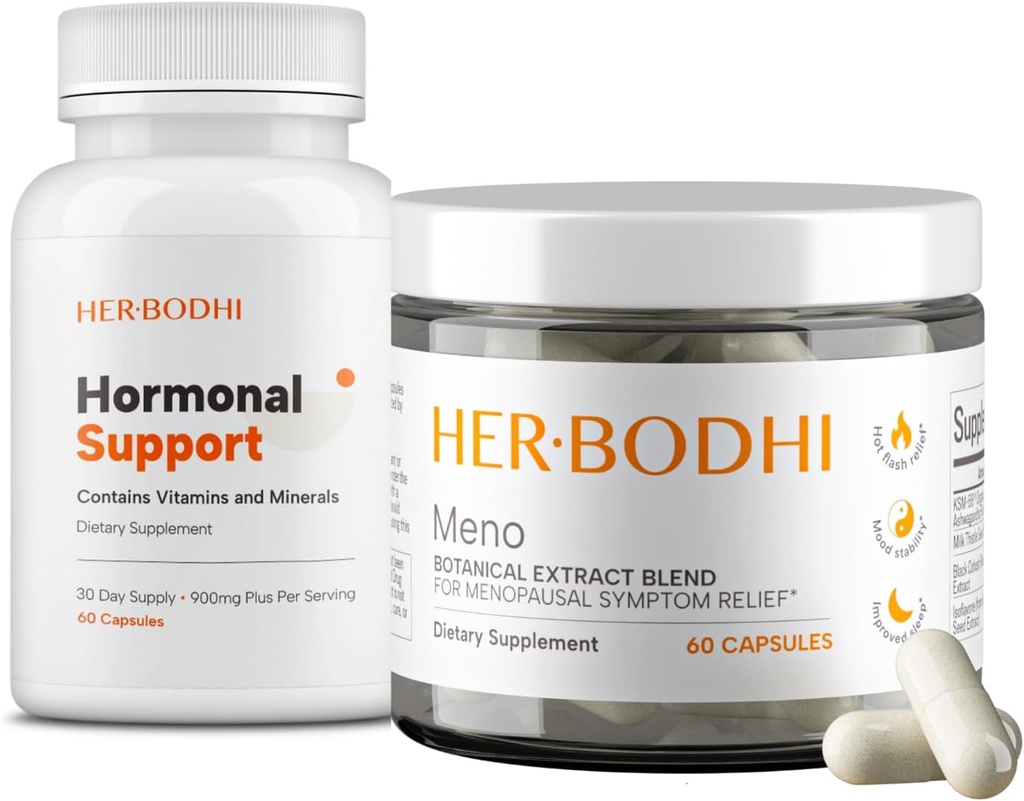 Meno & Hormonal Support Supplements - Menopause Hormonal Balance for Women (60 Caps) " Hormone Balance Supplement for Women, PMS Support Supplement (60 Caps), 2 Items
