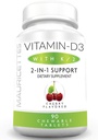 Vitamina Chewable D3 con K2 – 2-en-1 Bonos & Heart Health Support – Immune Booster – Natural Cherry Flavor – 90 Tabletas para Adultos & Niños