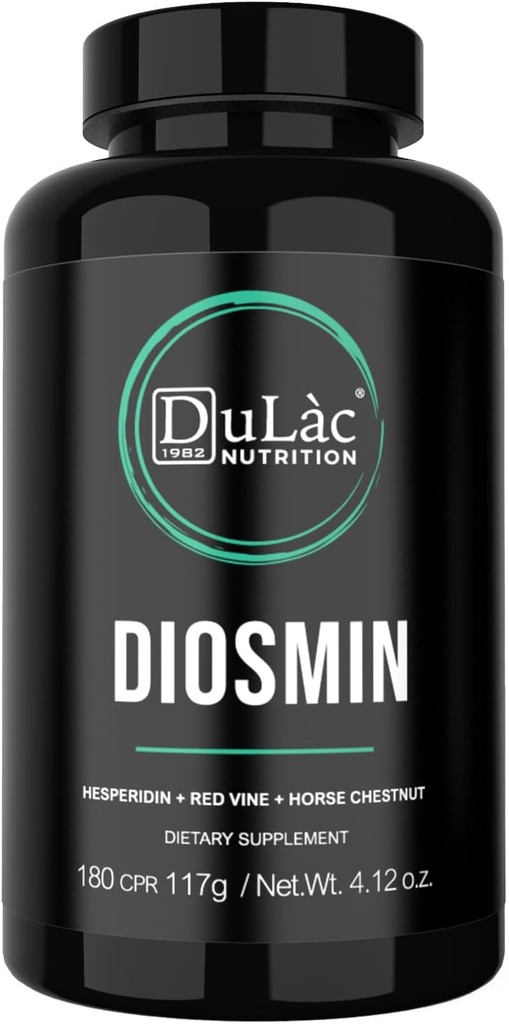 Dulàc - Diosmin Hesperidin 1000mg Suplemento dietético 180 Tabletas, Enriquecido con Extracto de Caballo y Carnicerías Broom
