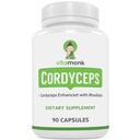 VitaMonk Cordyceps Mushroom Capsules with Rhodiola, 2 Grams of Cordyceps Mushroom mejorado con Rhodiola - Boost Energy, Fight Stress, Enhance Performance, Non-GMO - 2000mg - 90 Caps