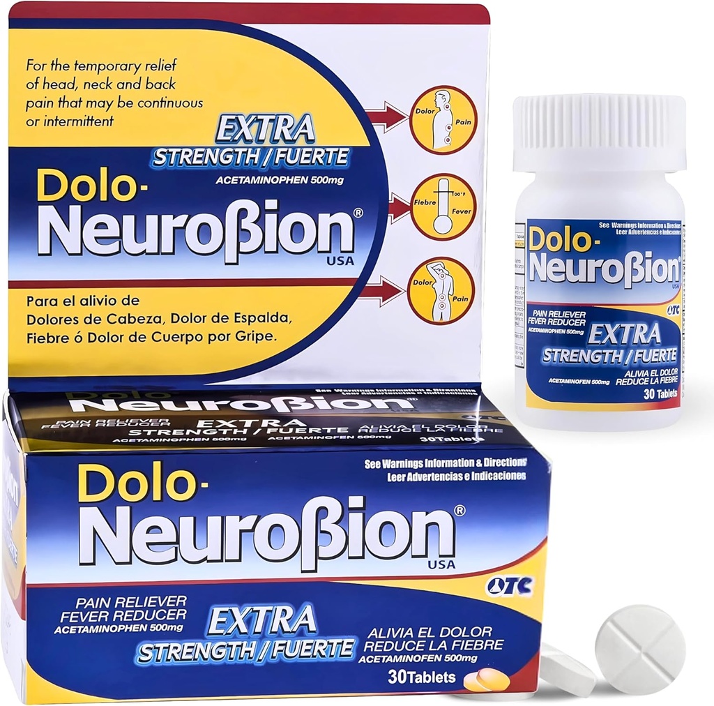 Dolo Neurobion 30 Tabletas - Alivia el Dolor, Alivia, Reducir la Fiebre