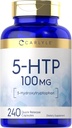 Carlyle 5HTP TENED 100mg ANTE 240 Capsules TEN 5 Hydroxtryptophan TEN Non-GMO & Gluten Free Supplement