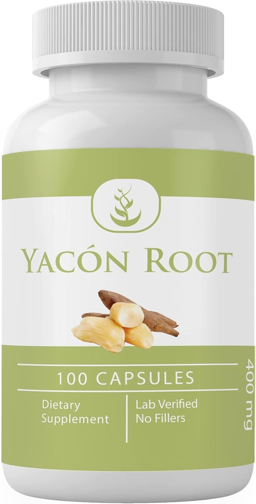 PURE ORIGINAL INGREDIENTES Yacon Root, (100 cápsulas) Siempre puro, sin aditivos o artillería, Lab Verified