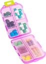 Organizador de píldoras de viaje, Moisture Proof Daily Medicine Dispenser Box, Pequeño caso de vitamina semanal para suplemento, aceite de pescado, medicamentos, farmacia de bolsillo Cute Capsule Container 10 Compartimientos, Rosa