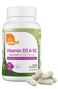 Zahler Vitamina D3 5000 UI K2 - Vitamina Avanzada D3 K2 Fórmula - Densidad ósea " Absorción de calcio - Kosher Vegetarian MK7 Vitamina K2 D3 Suplemento Vitamina - VIT D3 K2, Vitamina D K2 (60 cápsulas)