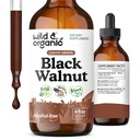 Tintura de nueces ecológicas y negras silvestres - Detox Cleanse w/Black Walnut Hull Extract - Suplemento herbario para Gut Cleanse Detox y Well-Being Digestivo - Vegan, Azúcar &amp; Alcohol-Free - 4 fl oz
